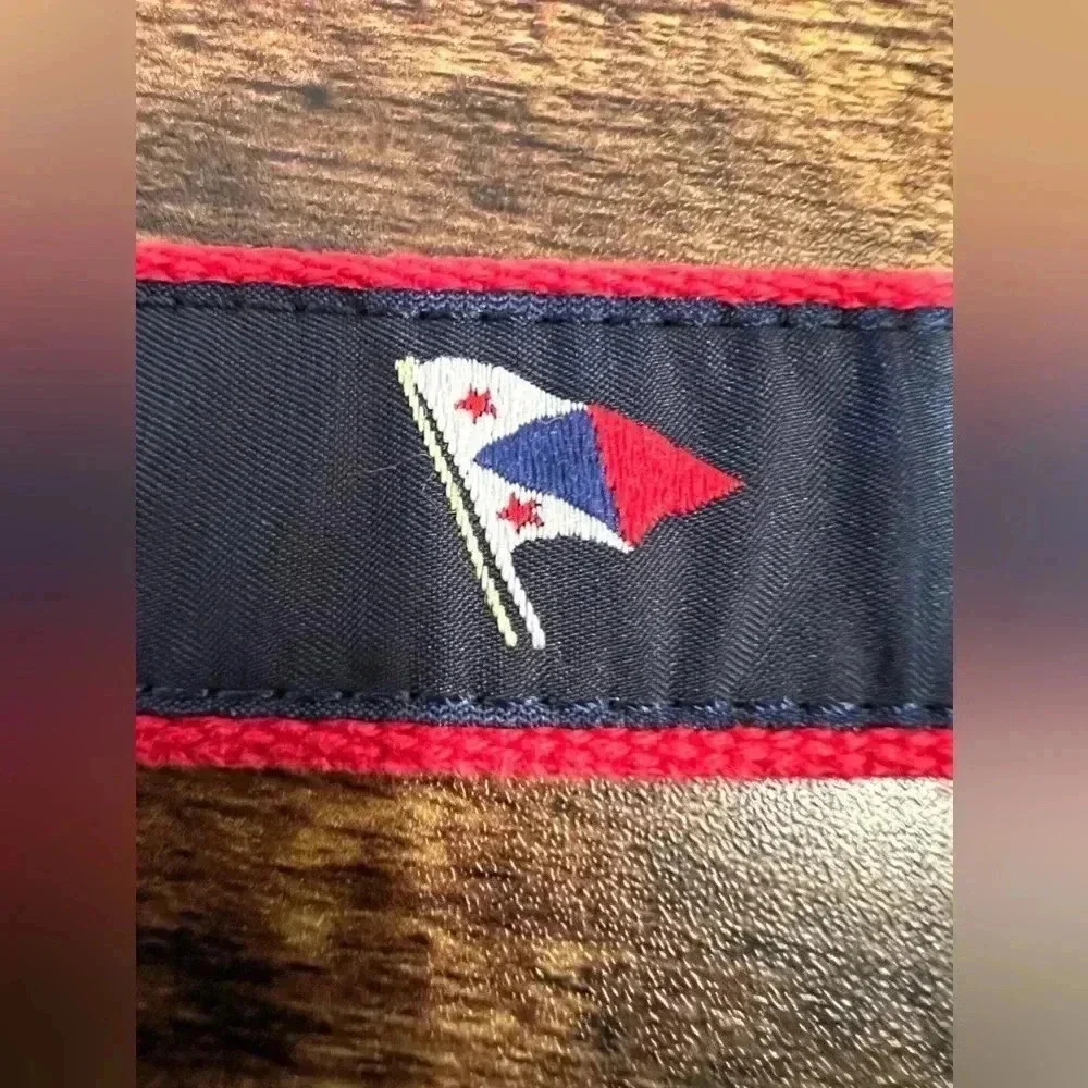 Leather Man Ltd. | men’s webbed flag belt. Size: 32